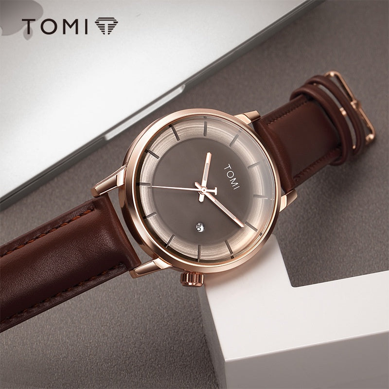 TOMI T-101 Casual Men's Watch Date Quartz Round Dial