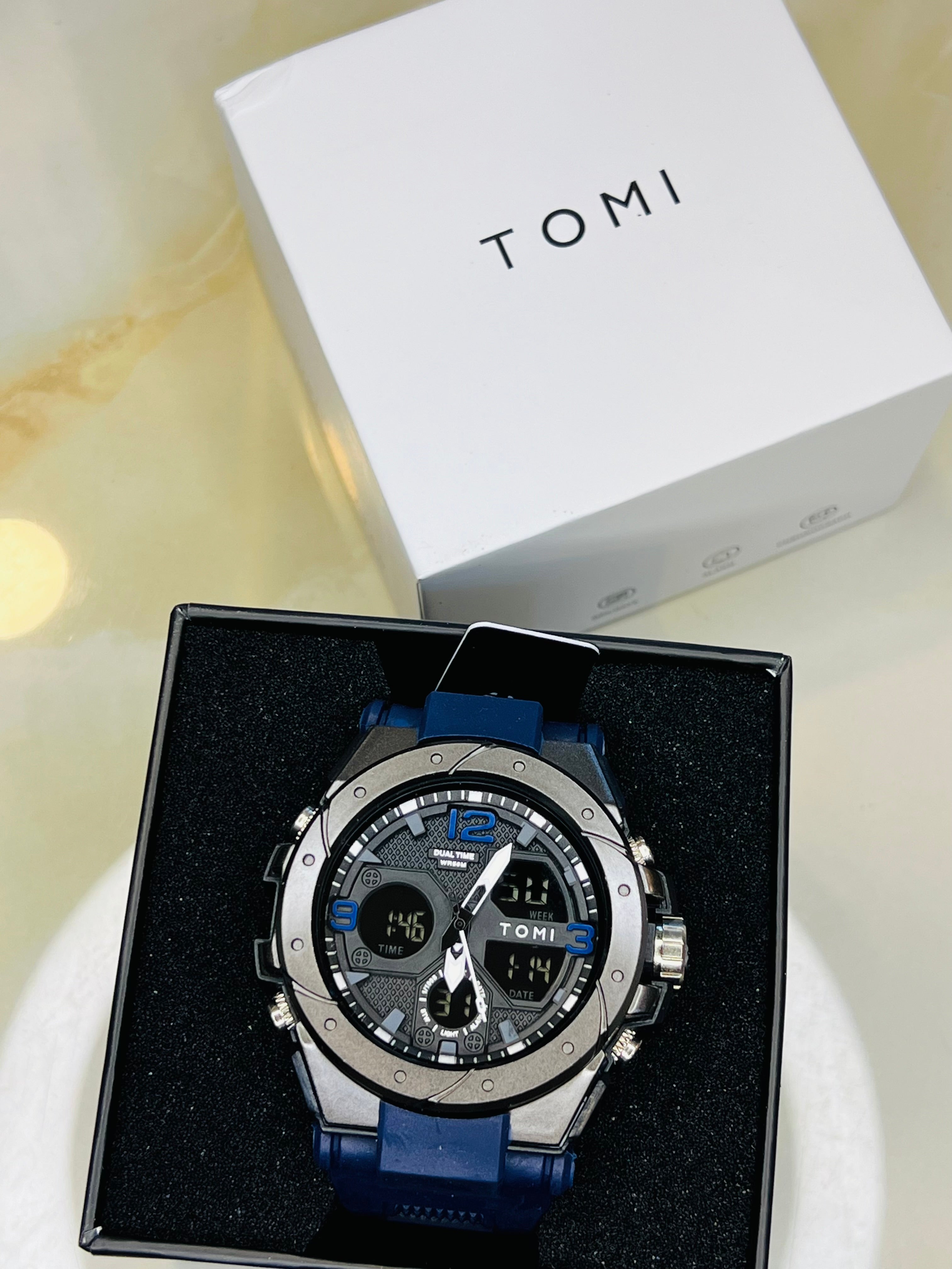 TOMI T-235 Sports Watch Dual Time Digital Analogue