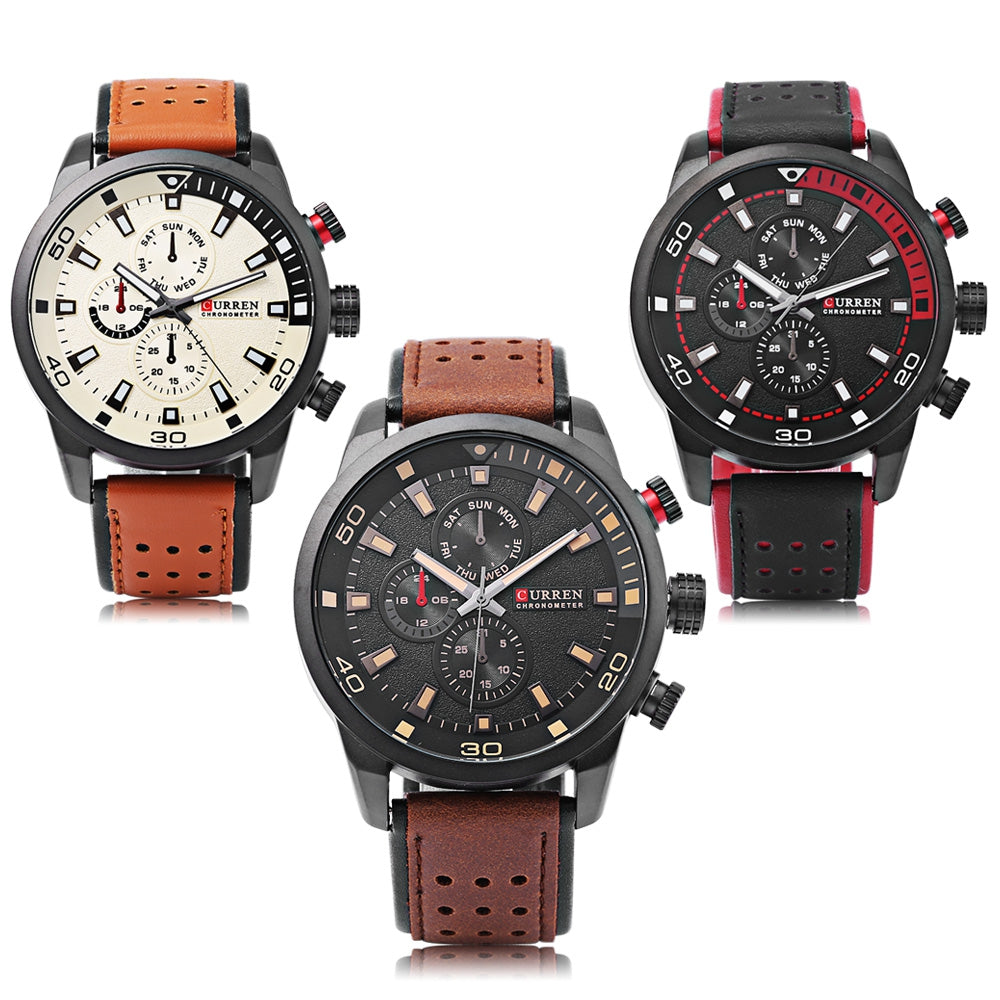 Curren Men's Sports Military Geniune Leather (Dial 4.5cm) - CUR119