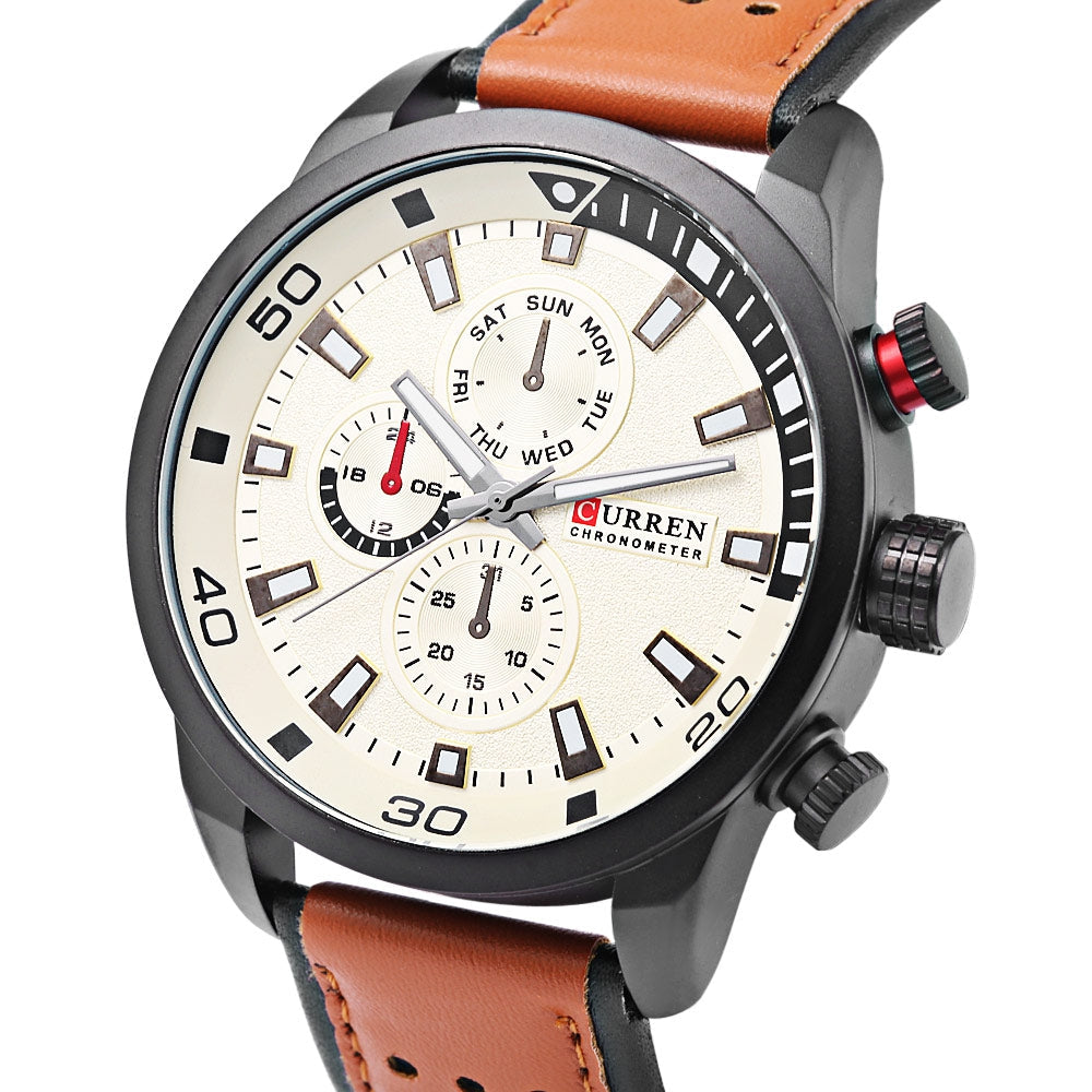 Curren Men's Sports Military Geniune Leather (Dial 4.5cm) - CUR119