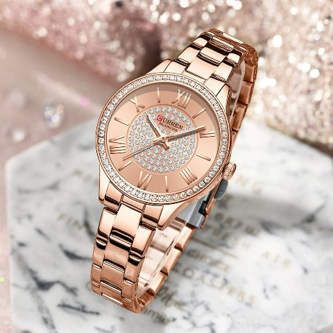 Curren Women's Blanche Rhinestone Watch (Dial 3.2cm) - CUR218