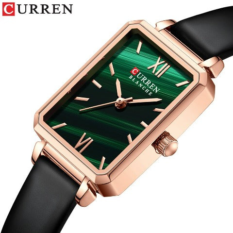 Curren Women's Square Green Dial Watch (Dial 2.1cm) - CUR215