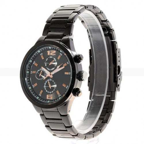 Curren Men's Black Stainless Steel Waterproof Chronograph (Black 4.2cm Dial) - CUR088