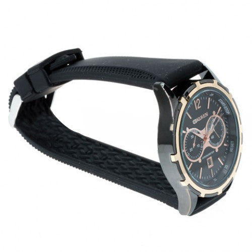 Curren Quartz Men's Watch with Dual Chronograph (Black 4.2cm Dial) - CUR100