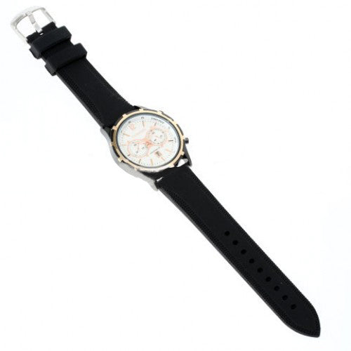 Curren Men's Leisure Watch with Silicone Band (White 4.5cm Dial) - CUR061