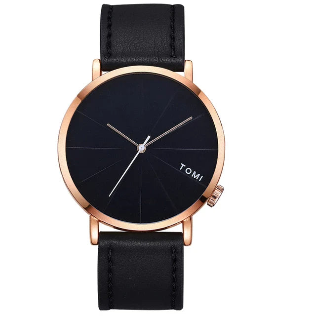 TOMI T-082 Round Dial Quartz Slim Dial Watch