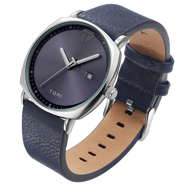 TOMI T-044 Men's Watch Quartz Date Leather Strap