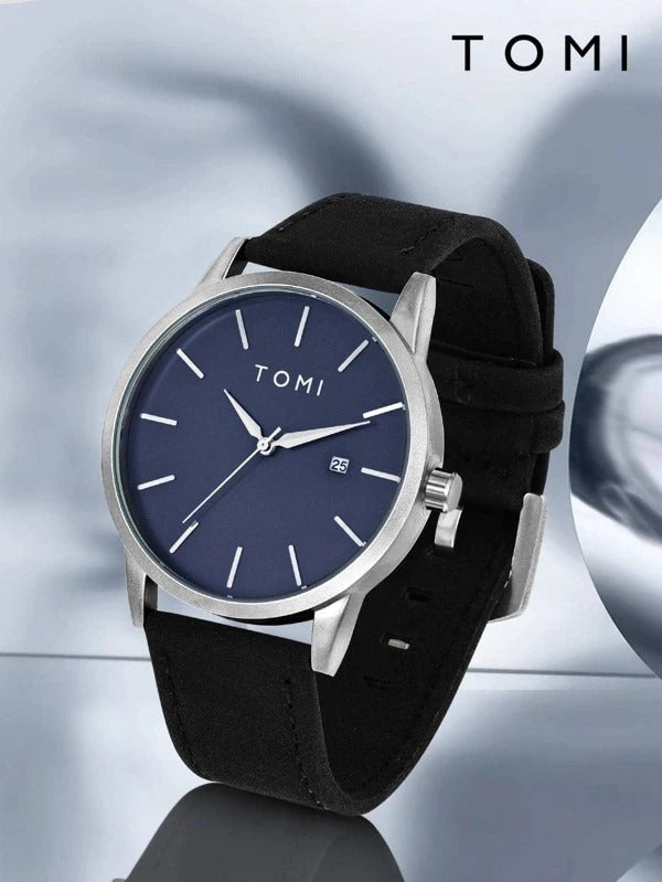 TOMI T-071 Watch For Men Date Quartz Round Shape