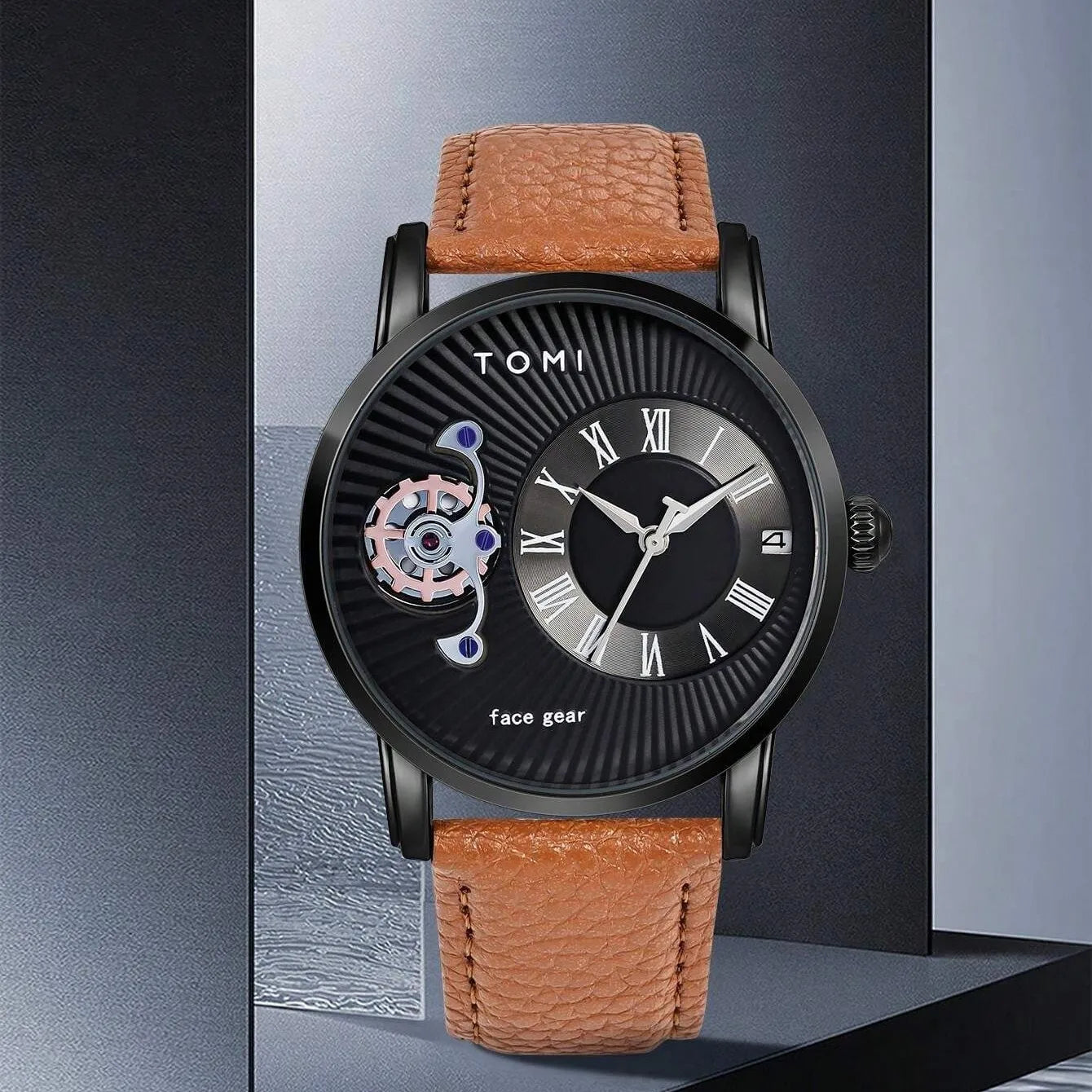 TOMI T-104 Face Gear Dual Strap Watch