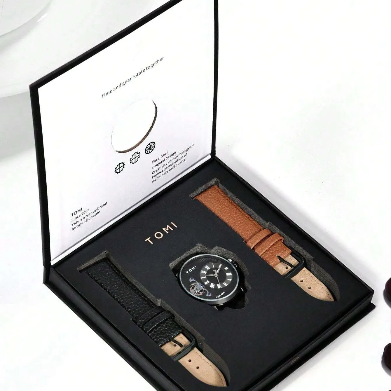 TOMI T-104 Face Gear Dual Strap Watch