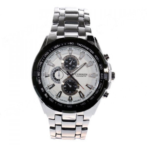 Curren Quartz Women's Stainless Steel Waterproof Chronograph (White 5cm Dial) - CUR098