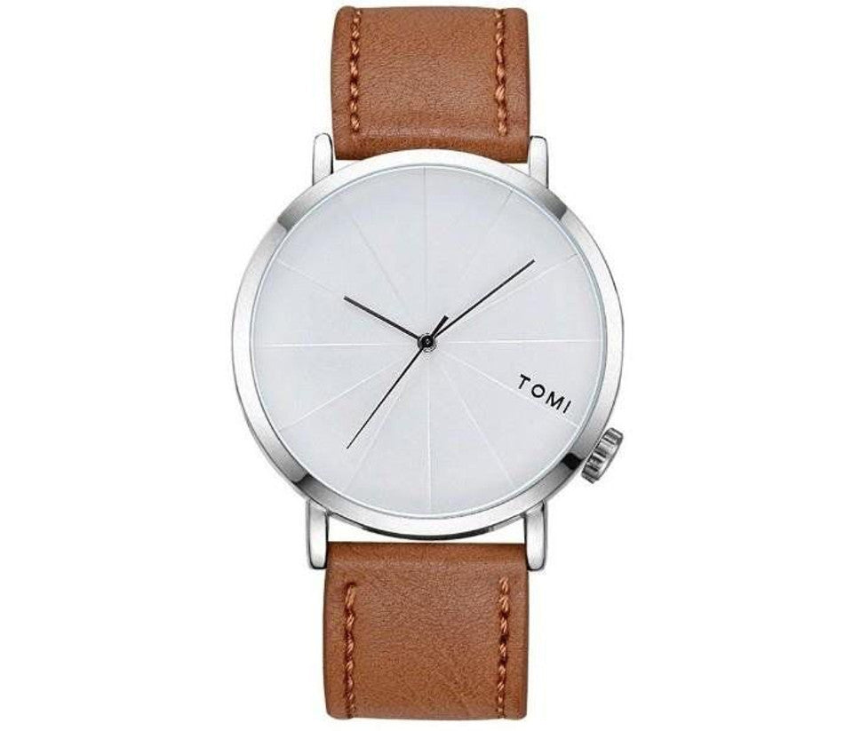 TOMI T-082 Round Dial Quartz Slim Dial Watch