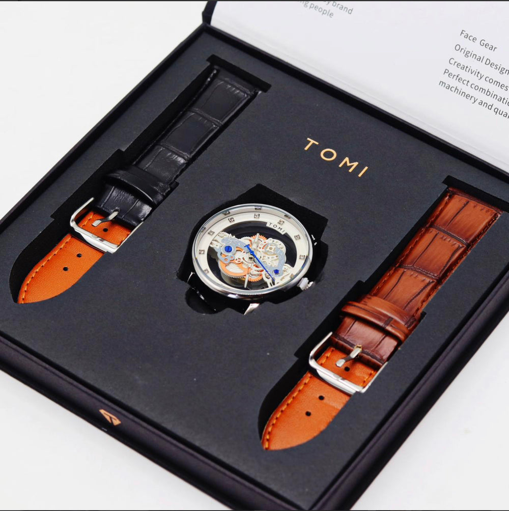 TOMI T-102 Face Gear Dual Strap Luxury Watch