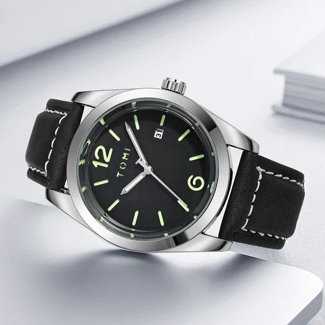 TOMI T-095 Luxury Watch Luminous Dial Quartz Date