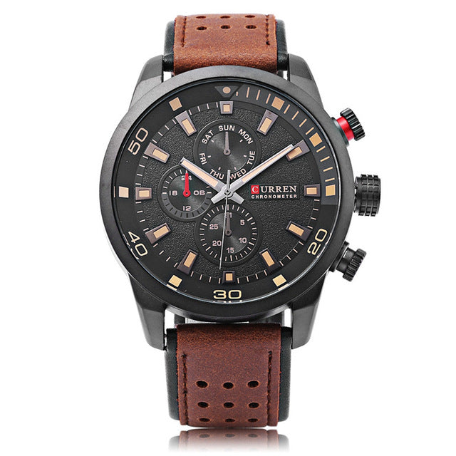 Curren Men's Sports Military Geniune Leather (Dial 4.5cm) - CUR119