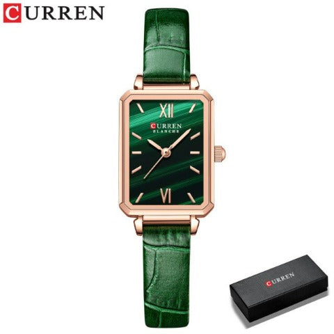 Curren Women's Square Green Dial Watch (Dial 2.1cm) - CUR215