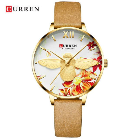 Curren "Blanche" Unique Design Ladies Watch (Dial 3.2cm) - CUR 179