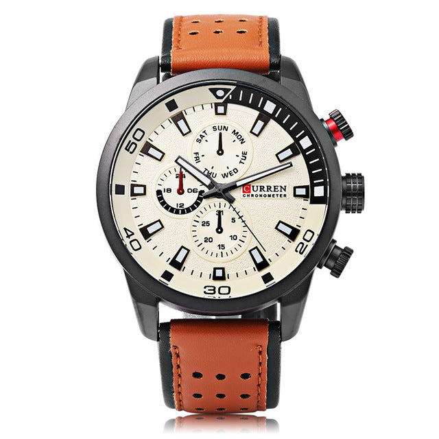 Curren Men's Sports Military Geniune Leather (Dial 4.5cm) - CUR119